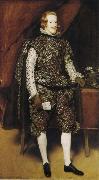 Diego Velazquez Portrait of Philip IV of Spain in Brwon and Silver oil painting on canvas